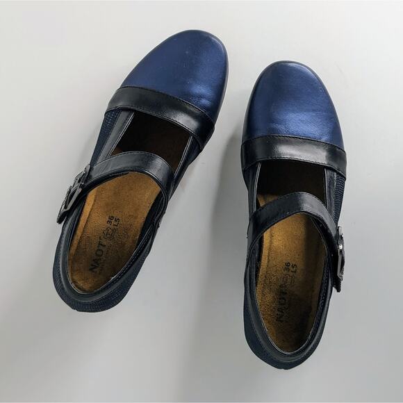 Naot Shoes Dashing Women EU 36 Blue Black Heels Mary Jane Hook and Loop Strap - Picture 13 of 16